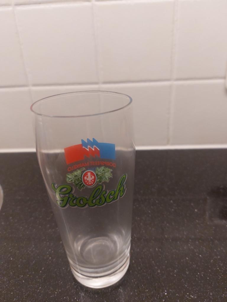 Grolsch dubbeldruk, Verzamelen, Biermerken, Ophalen of Verzenden, Zo goed als nieuw, Glas of Glazen, Grolsch
