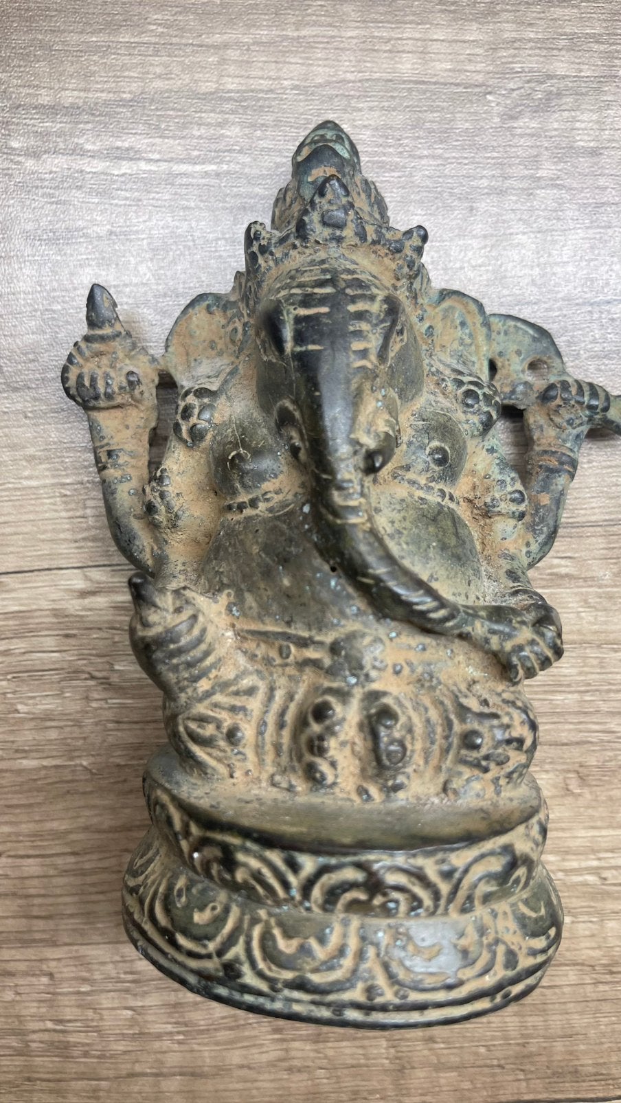 Antiek bronzen Ganesha beeldje - Hindoe god, Antiek en Kunst, Ophalen of Verzenden