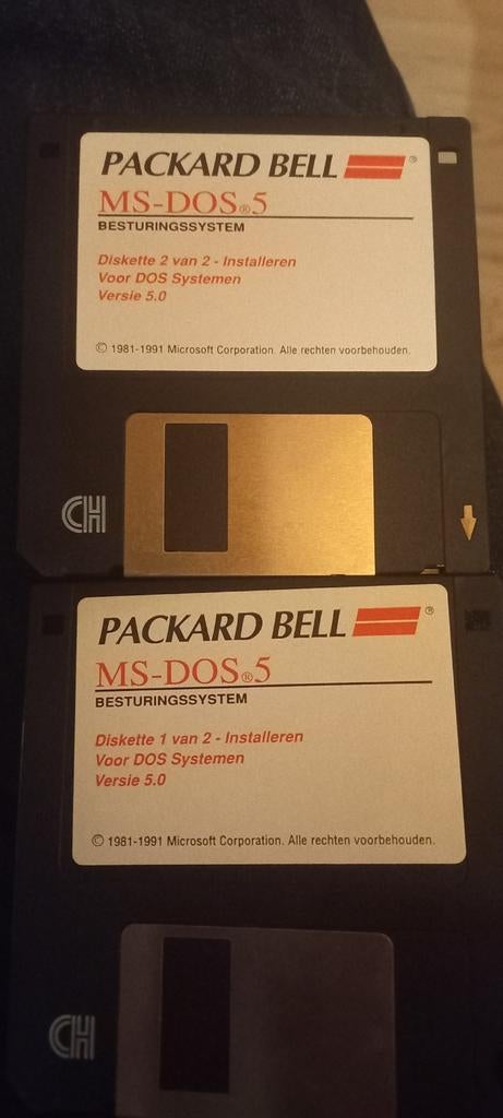 Packard Bell MS-DOS 5.0, 2 diskettes & windows 3.1 (7 disks), Ophalen of Verzenden