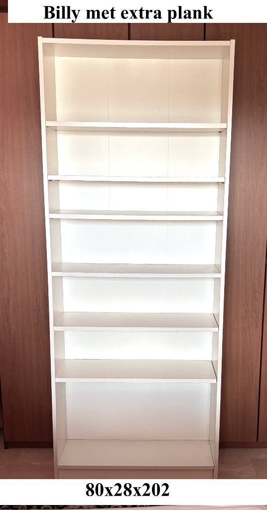 BILLY Boekenkast Ikea Wit 80x28x202 met extra plank, Ophalen, Met plank(en), IKEA BILLY, 200 cm of meer