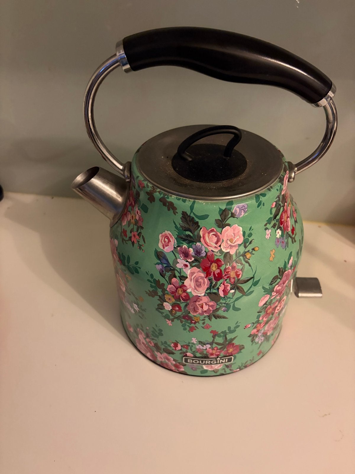 Bourgini waterkoker 1.7L - Bloemenprint, 1 tot 2 liter, Ophalen, Gebruikt