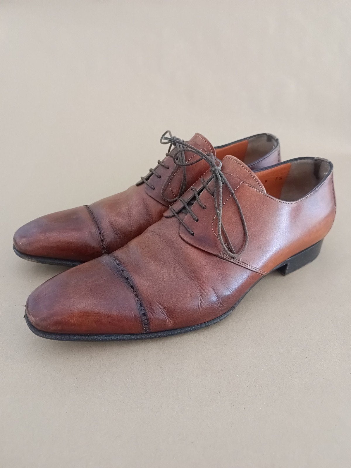 Santoni, cognac kleurige mollieres, maat 7.5 (41.5), Kleding | Heren, Schoenen, Bruin, Ophalen of Verzenden, Santoni, Gedragen