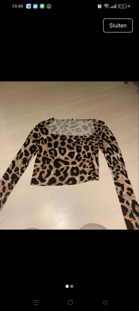 Leopard print top korte model maat M, Ophalen of Verzenden