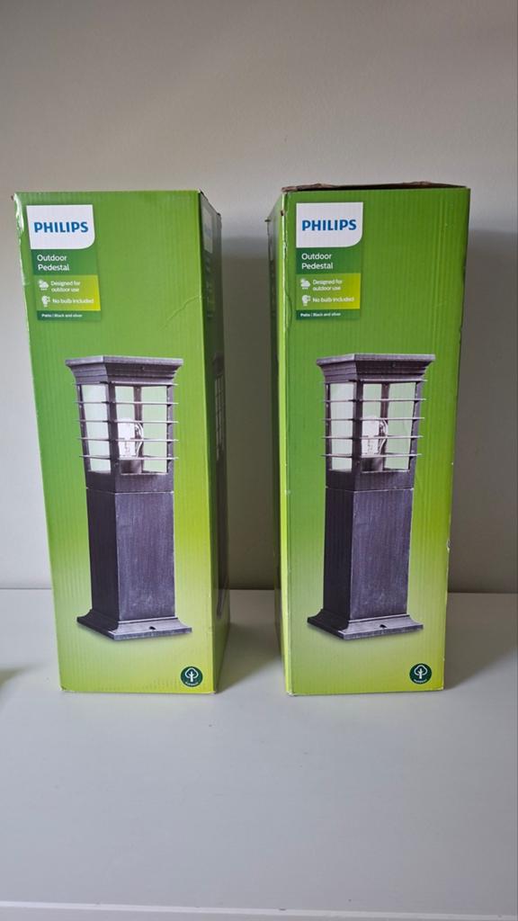 2x Philips Patio Buitenlamp antraciet - Nieuw in doos, Tuin en Terras, Minder dan 50 watt, Ophalen of Verzenden, Netvoeding, Vloerlamp