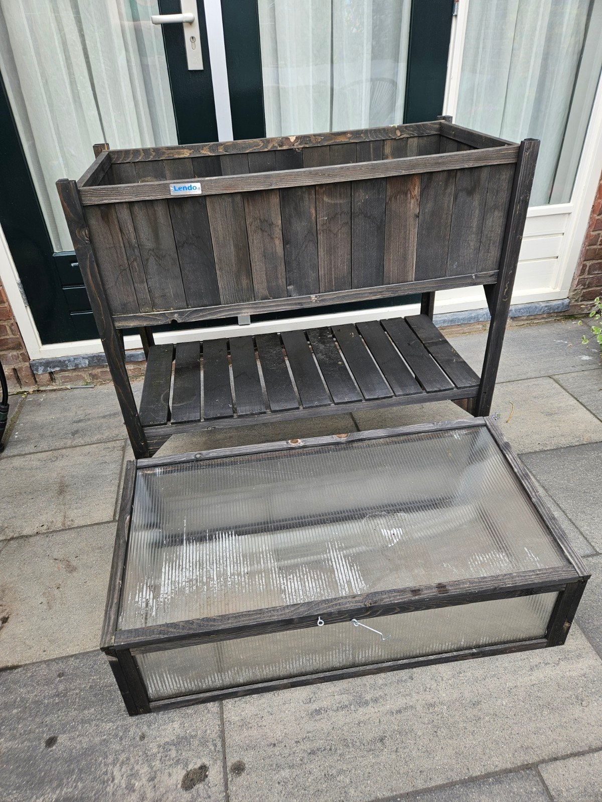 Lendo Online Plantenbak Kweekbak 98x49x120 cm Hout Grijs, Tuin en Terras, Kweekspullen, Ophalen, Kweekbak