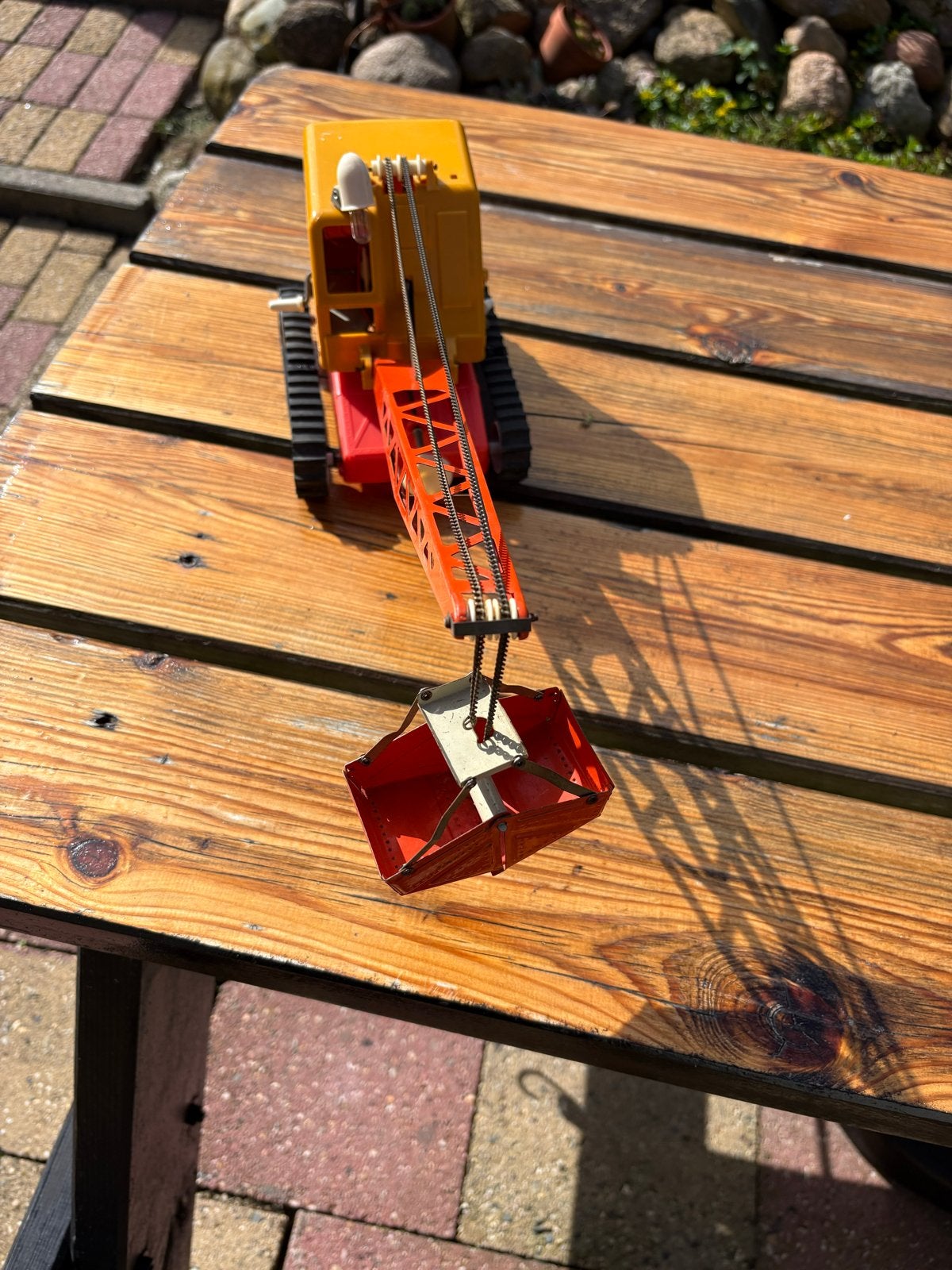 Vintage Speelgoed Kraanwagen - Metaal en Plastic, Ophalen of Verzenden, Gebruikt