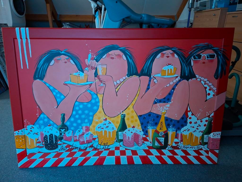 Schilderij Dikke Dames (veel kleur), Ophalen