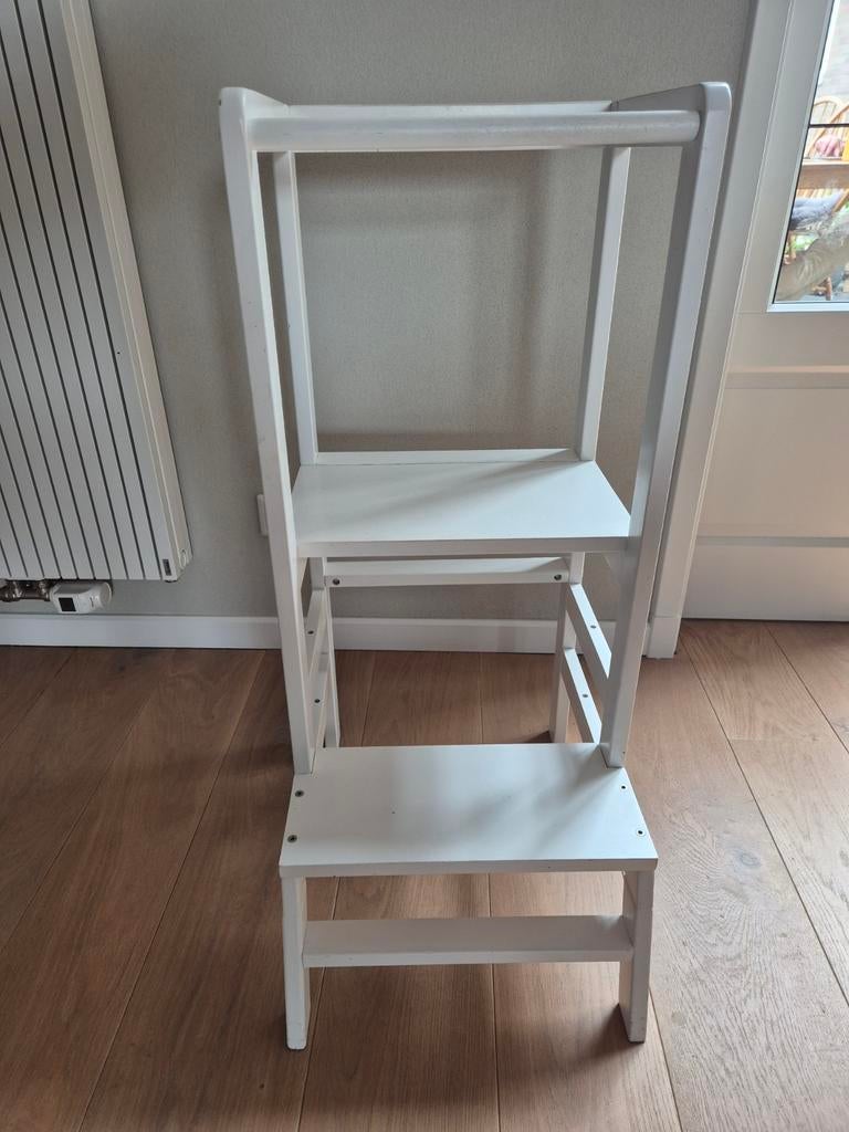 Witte houten leertoren / keukenhulp voor kinderen, Ophalen, Gebruikt, Overige typen
