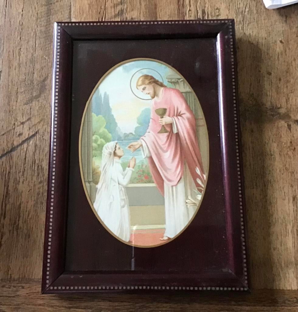 Mooi vintage lijstje met prent Jezus Christus, Ophalen of Verzenden