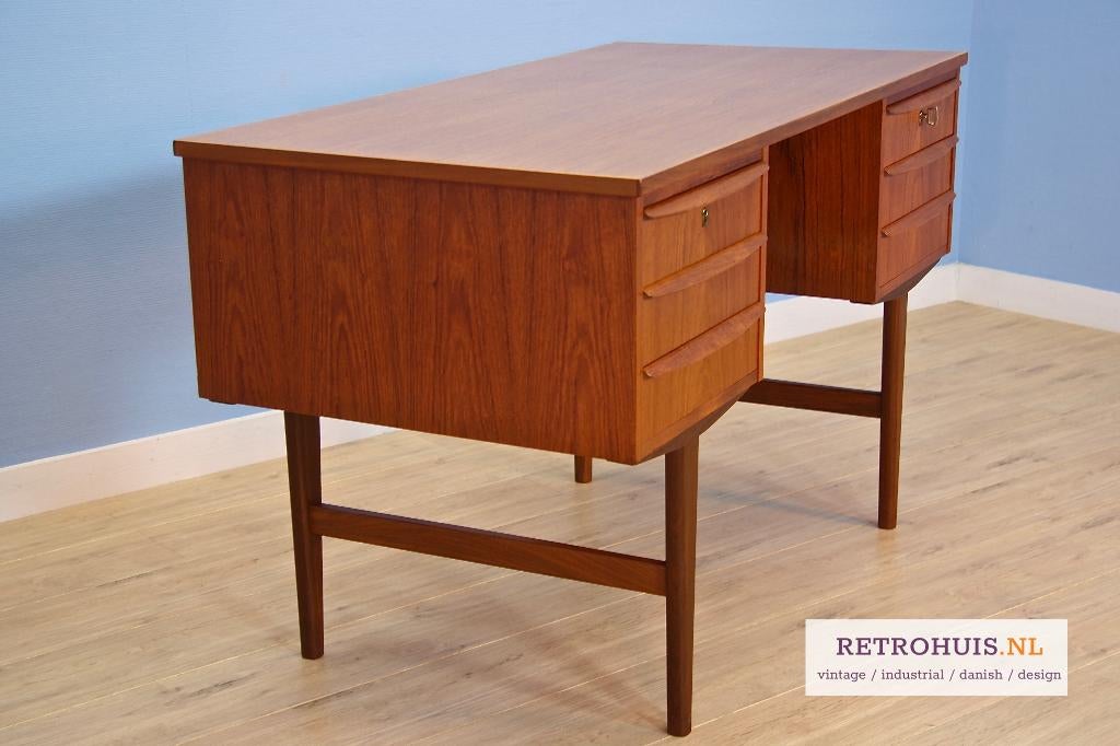 Deens vintage bureau teak retro 1960s mid-century, Ophalen, Gebruikt