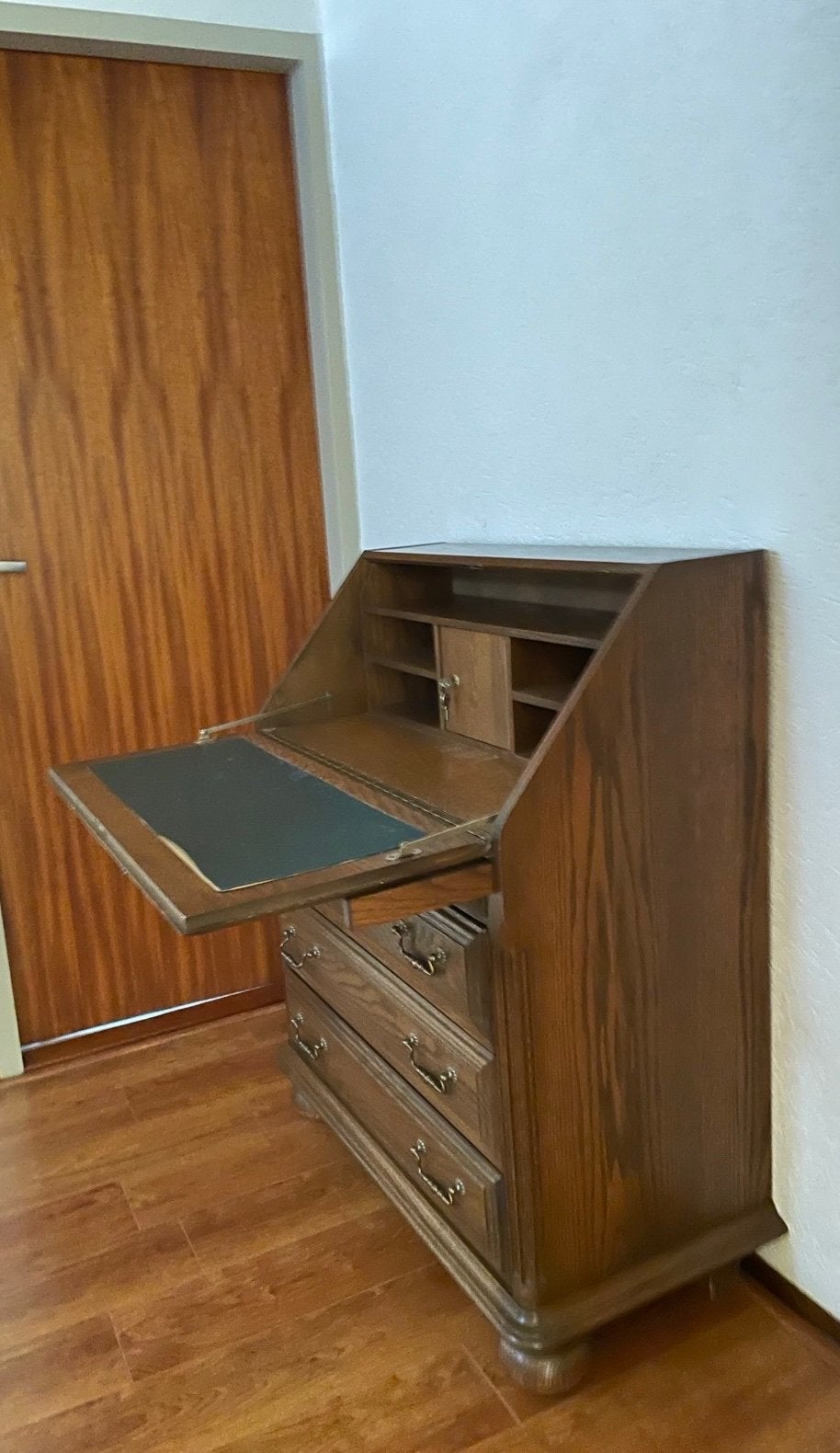 Antieke Secretaire / Bureau met Lades - Hout, Ophalen, Gebruikt, Secretaire, Bruin