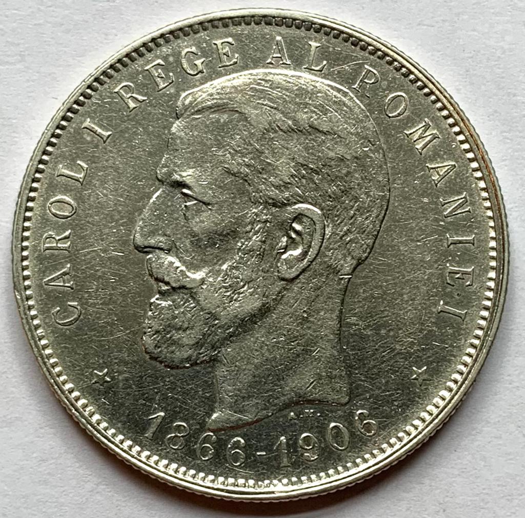 Roemenie 5 Lei 1906 Carol I zilver, Ophalen of Verzenden, Overige landen, Zilver