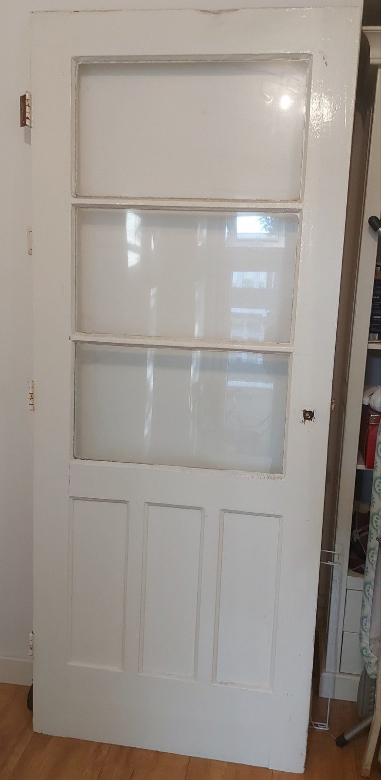 Jaren 30 buitendeur 203 x 82.5 x 4cm, Ophalen, Gebruikt, 200 tot 215 cm, Glas