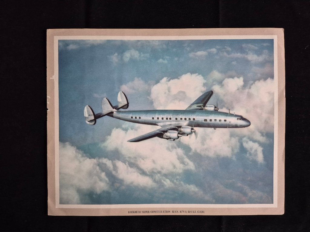 Poster van een USAF Lockheed Super Constellation (N239), Ophalen of Verzenden, Gebruikt, Kaart, Foto of Prent