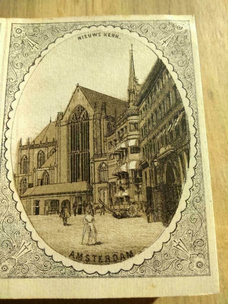 66/ Amsterdam de Nieuwe Kerk  Litho 1875 zeldzaam, Antiek en Kunst, Ophalen of Verzenden