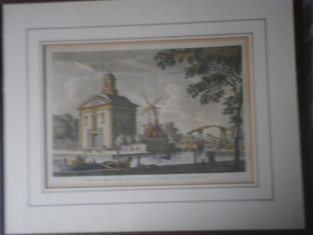 Mooi Gekl. Gravure v/d Engels Episcopale kerk, Antiek en Kunst, Ophalen, Gravure