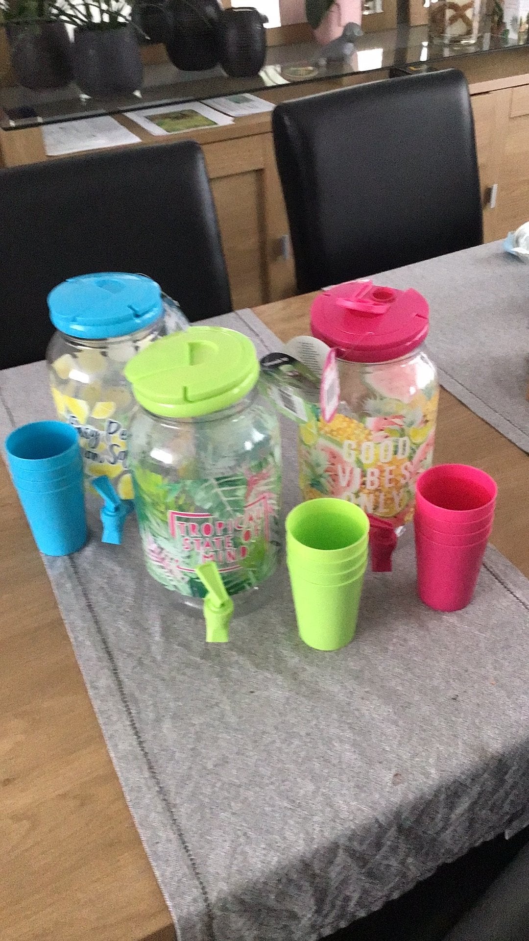 Limonade tap met 4 bekers 3 stuks, Ophalen of Verzenden, Nieuw, Meerkleurig, Overige merken