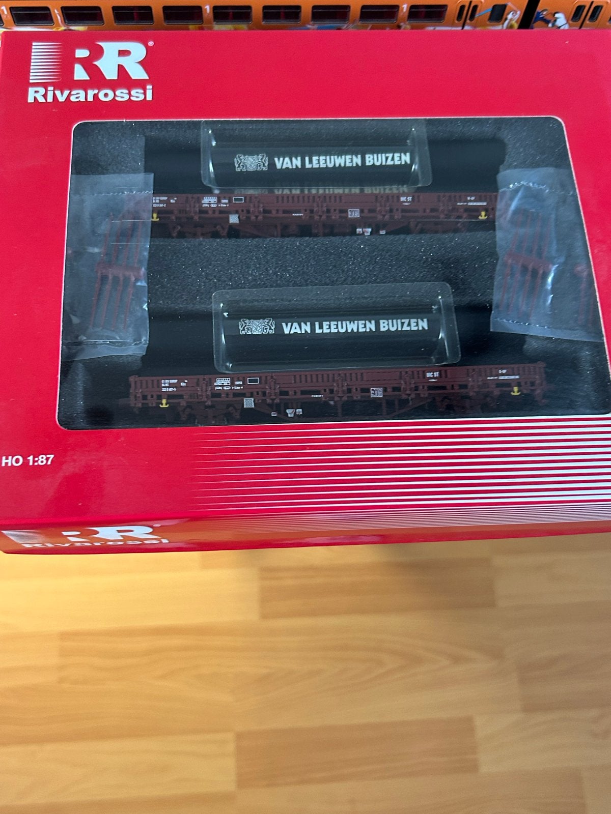 Rivarossi HR6169 NS set met 2 platte wagens, type Kbs, Hobby en Vrije tijd, Gelijkstroom, Ophalen of Verzenden, NS, Nieuw