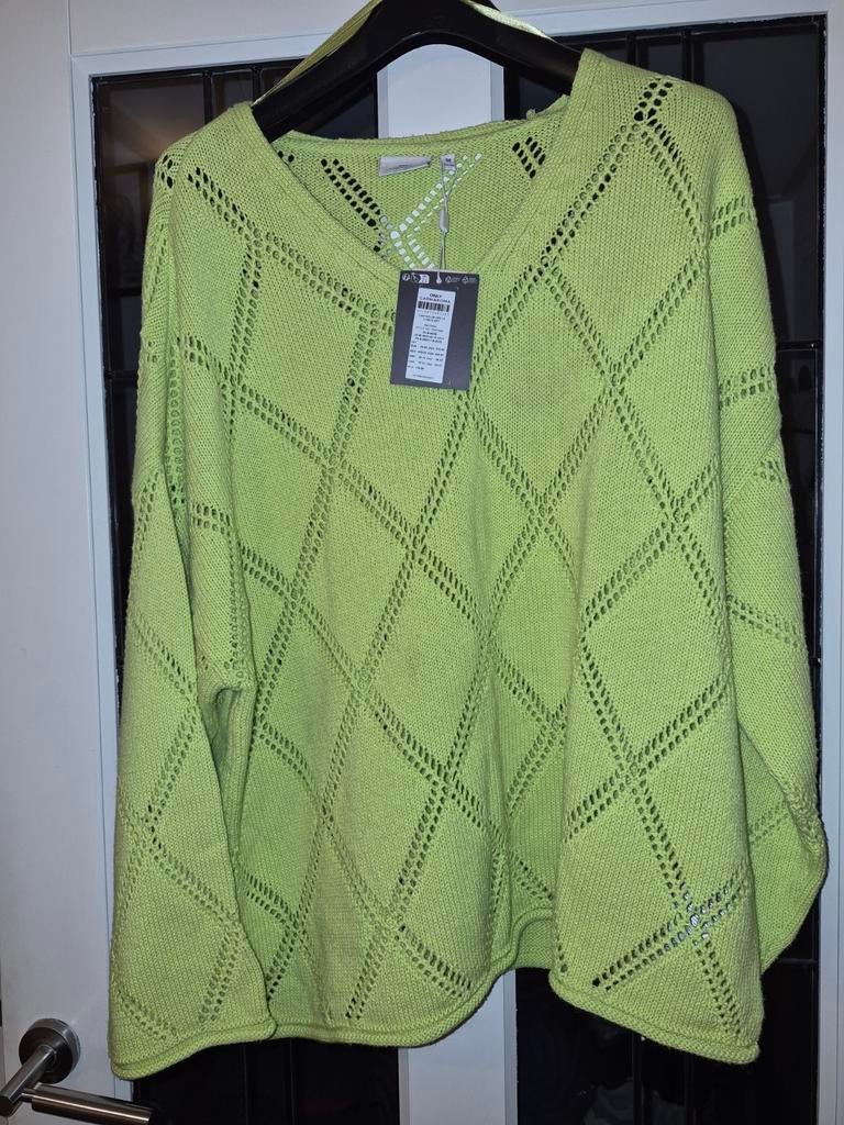 Nieuw ajour limegroene truitje Only Carmakoma 48, Kleding | Dames, Grote Maten, Verzenden, Trui of Vest, Only carmakoma, Nieuw