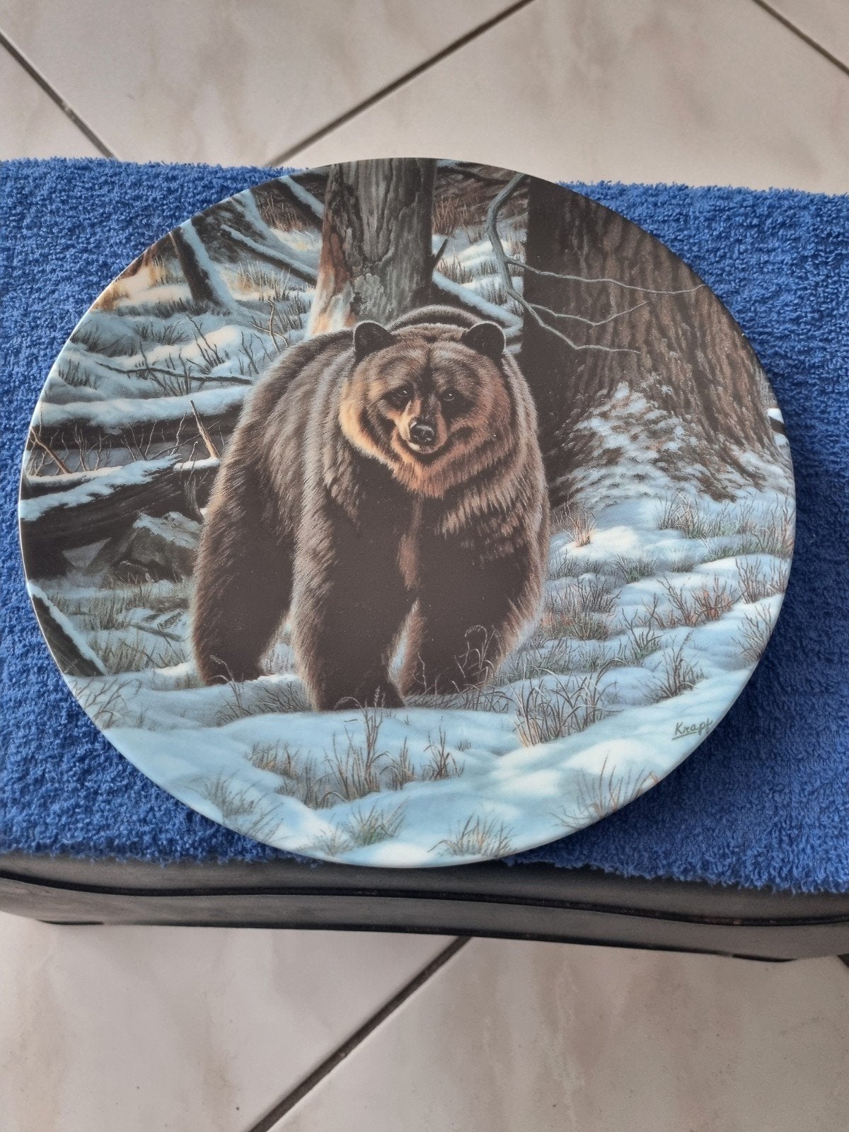 Bradex Grizzly Beer Decoratieve Wandplaat 1986, Ophalen of Verzenden