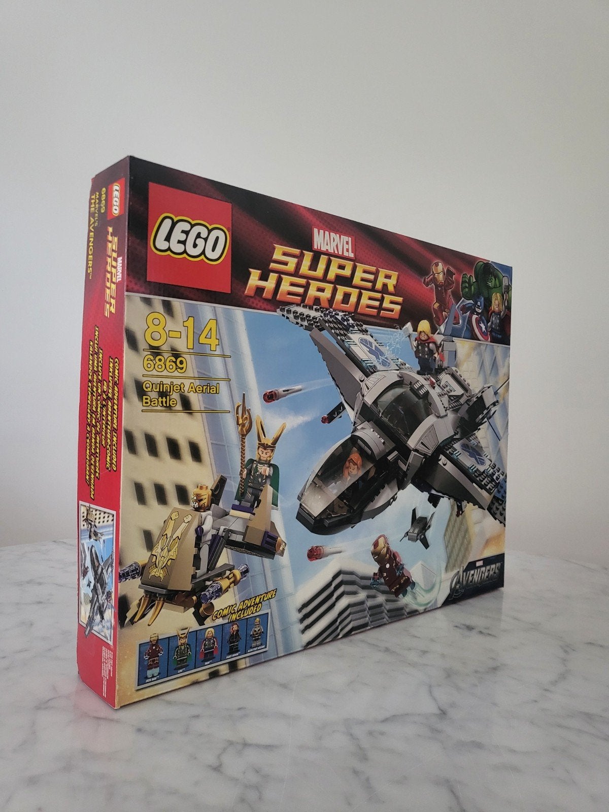 LEGO Marvel Super Heroes 6869 Quinjet Aerial Battle, Gebruikt, Marvel, Lego, Ophalen of Verzenden