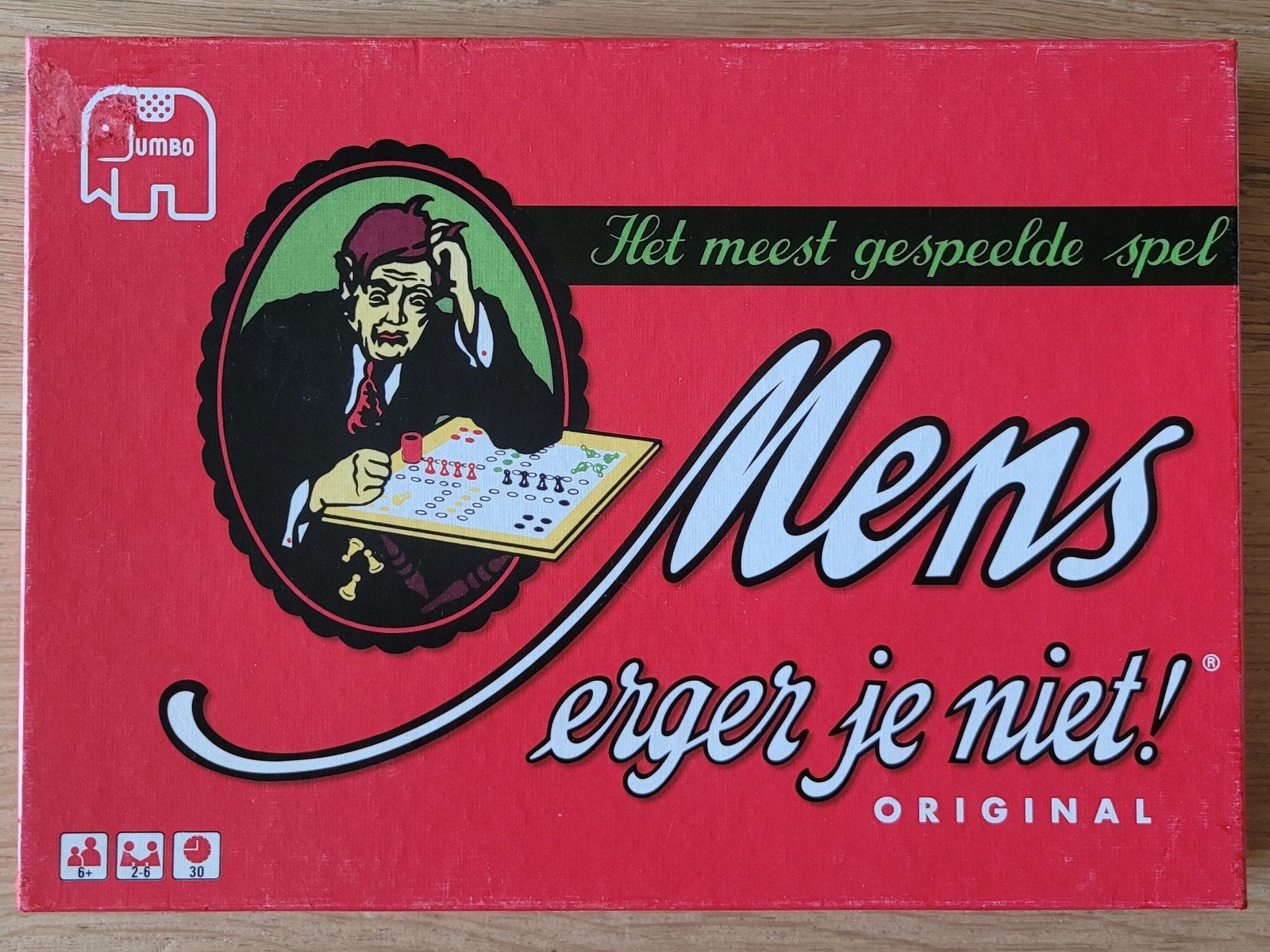 MENS ERGER JE NIET, dubbelzijdig spelbord,  2-6 spelers ZGAN, Ophalen of Verzenden, Zo goed als nieuw