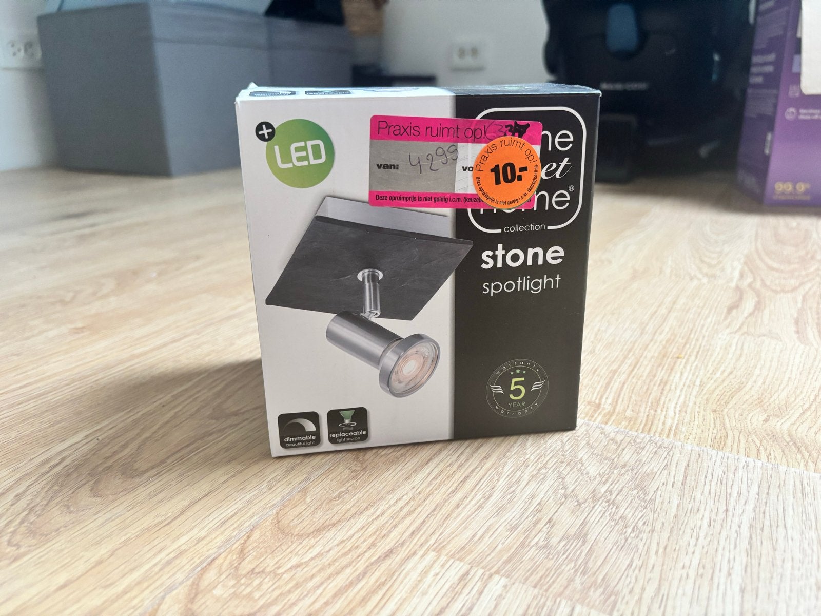 Dimbare LED spot 'Stone' van Praxis, nieuw in doos, Dimbaar, Nieuw, Ophalen of Verzenden, LED