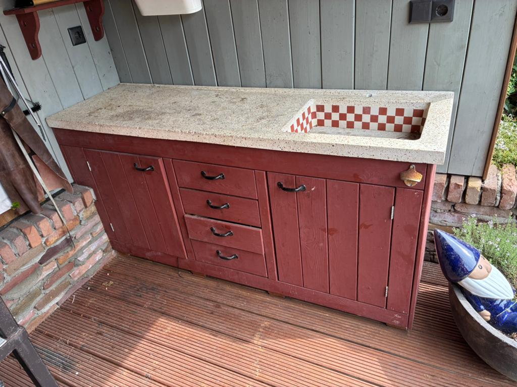 Prachtig jaren 30 terrazzo/granito aanrechtblad., Ophalen
