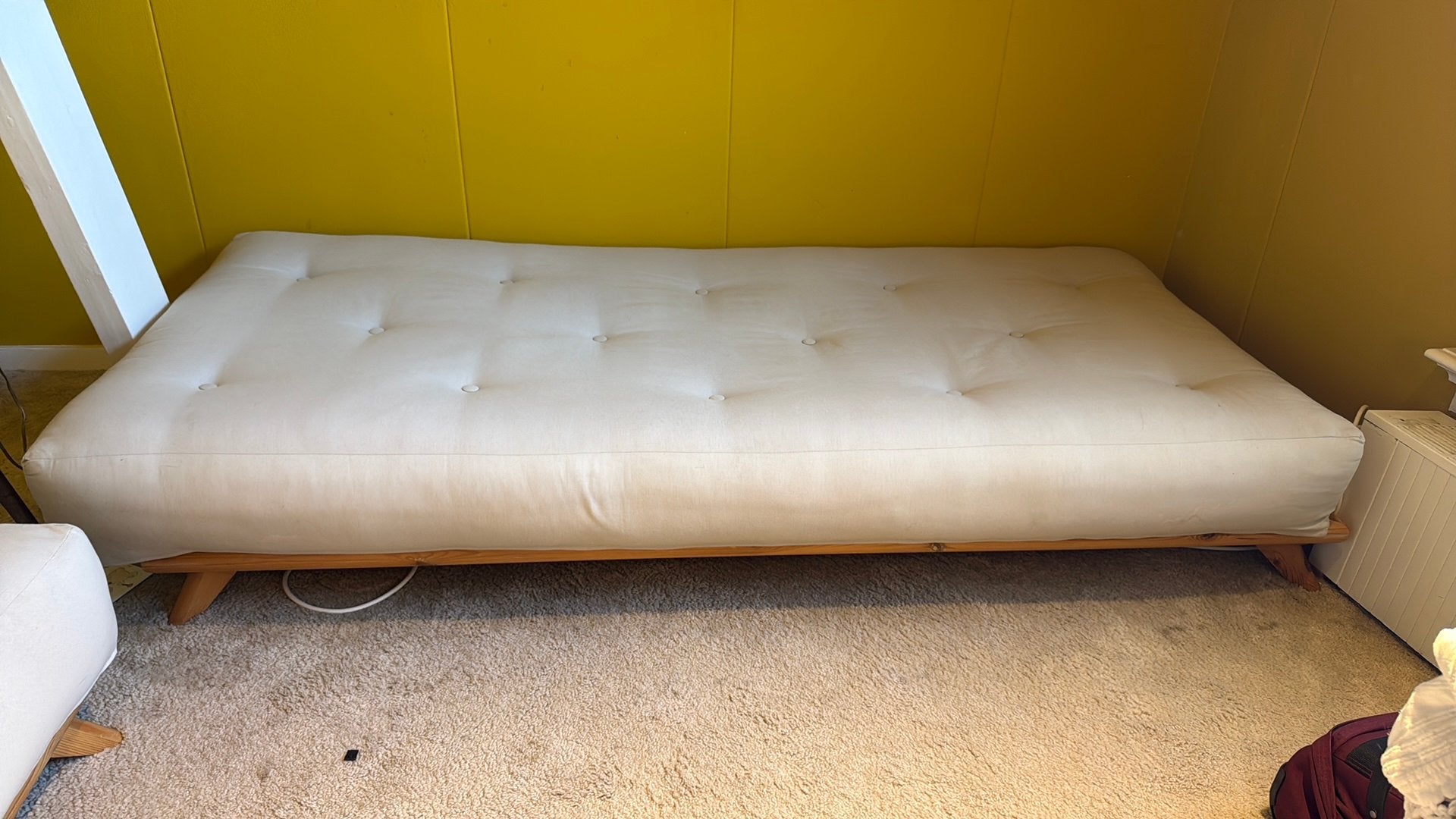 Futonbed met houten frame - Beige, 100/200 cm merk karup, Ophalen, Eenpersoons, Beige, Japans bed