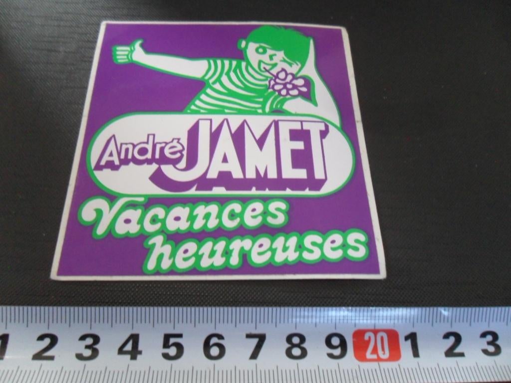 sticker André JAMET Vacances heureuses vouwwagens camping, Ophalen, Zo goed als nieuw