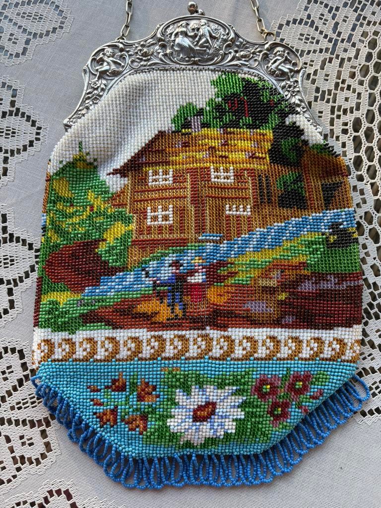 Tasbeugel ((Alpacca) met prachtige kralentas, Ophalen of Verzenden