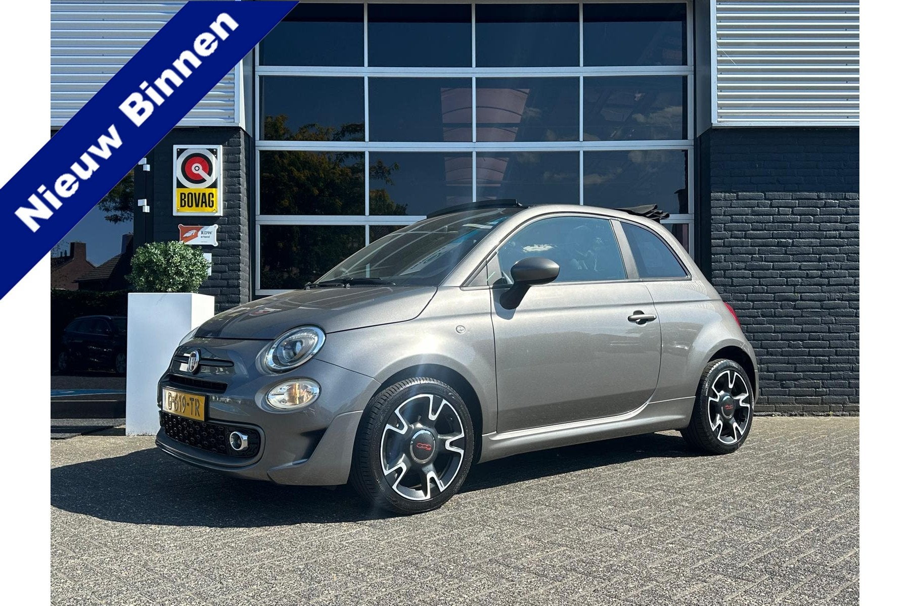 Fiat 500C 0.9 Turbo Sport Cabrio, Airco, Bluetooth, Cruise,, Auto's, Fiat, Voorwielaandrijving, 86 pk, Cabriolet, Leder en Stof