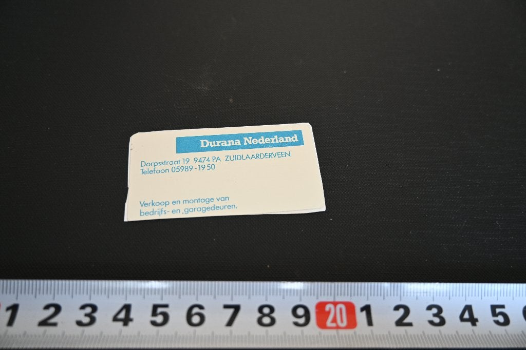 sticker folie zuidlaarderveen DURANA deuren dorpsstraat 19, Ophalen of Verzenden, Zo goed als nieuw