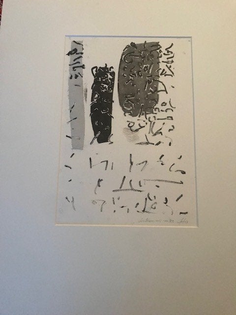 Gouche - zonder titel - ...Frans van Bommel (1939 - 2007), Ophalen, Schilderij/print, Papier/karton, Gesigneerd