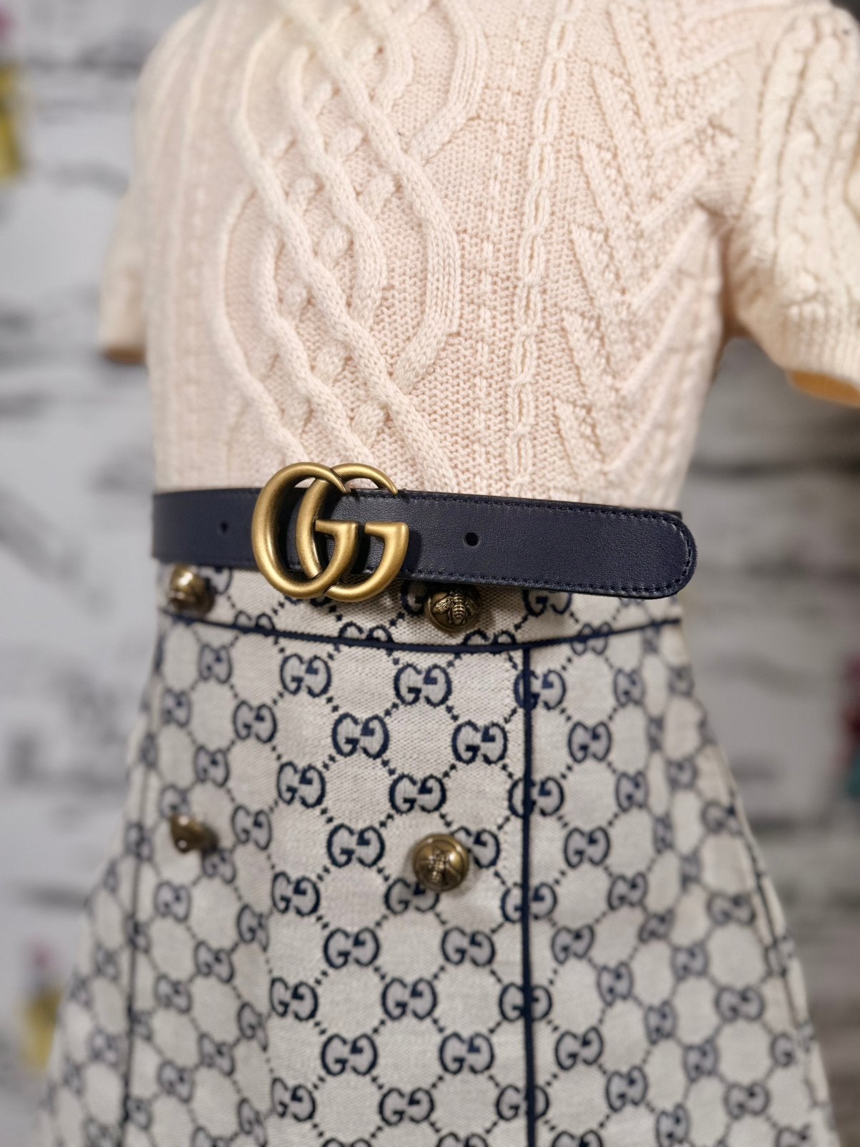 Gucci GG Marmont riem kind maat L 8-12 jaar (250 euro), Blauw, Verzenden, Gucci EU, Customercare@gucci.com