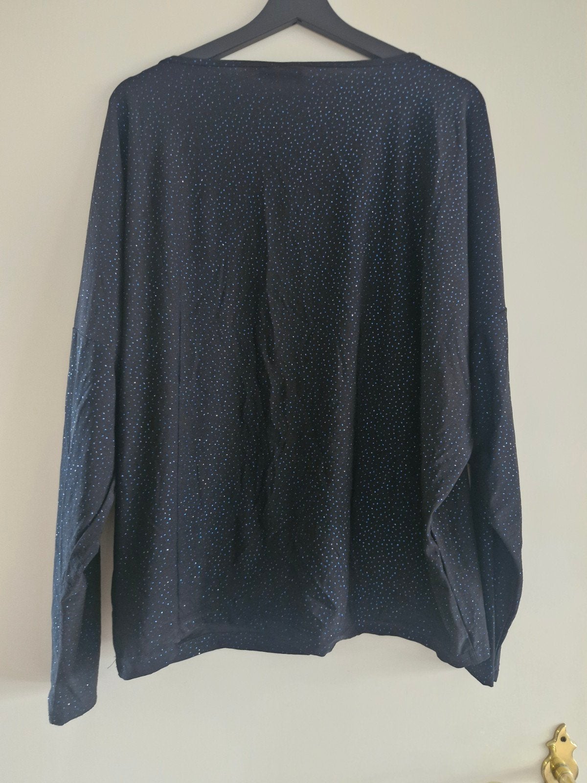 Zwarte blouse met blauwe glitters maat 48, Kleding | Dames, Onbekend, Ophalen of Verzenden, Zo goed als nieuw, Onbekend