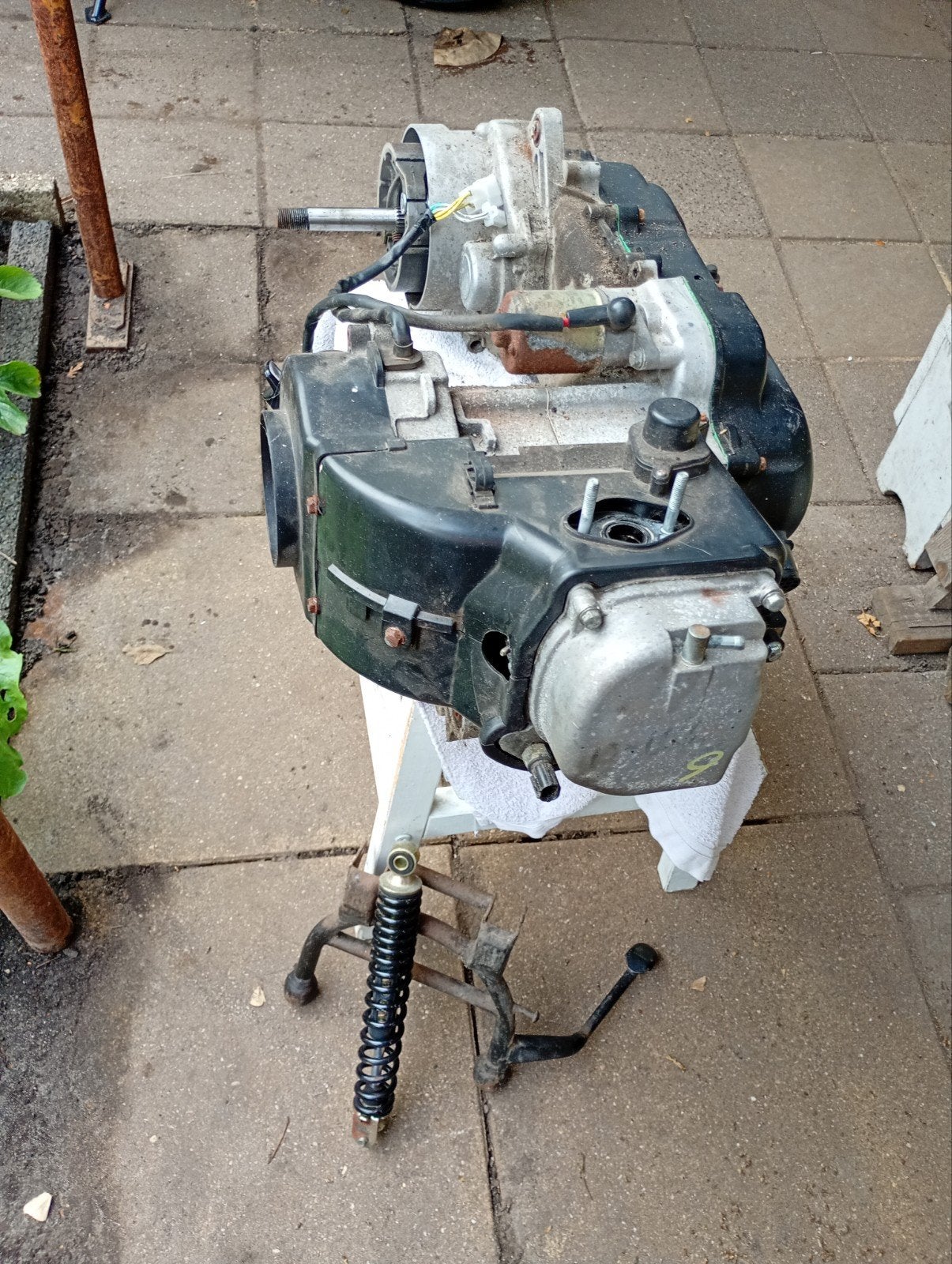 Motorblok Gy6 50cc 45 km met startmotor en veer  etc, Ophalen, Gebruikt, Blok, Overige merken
