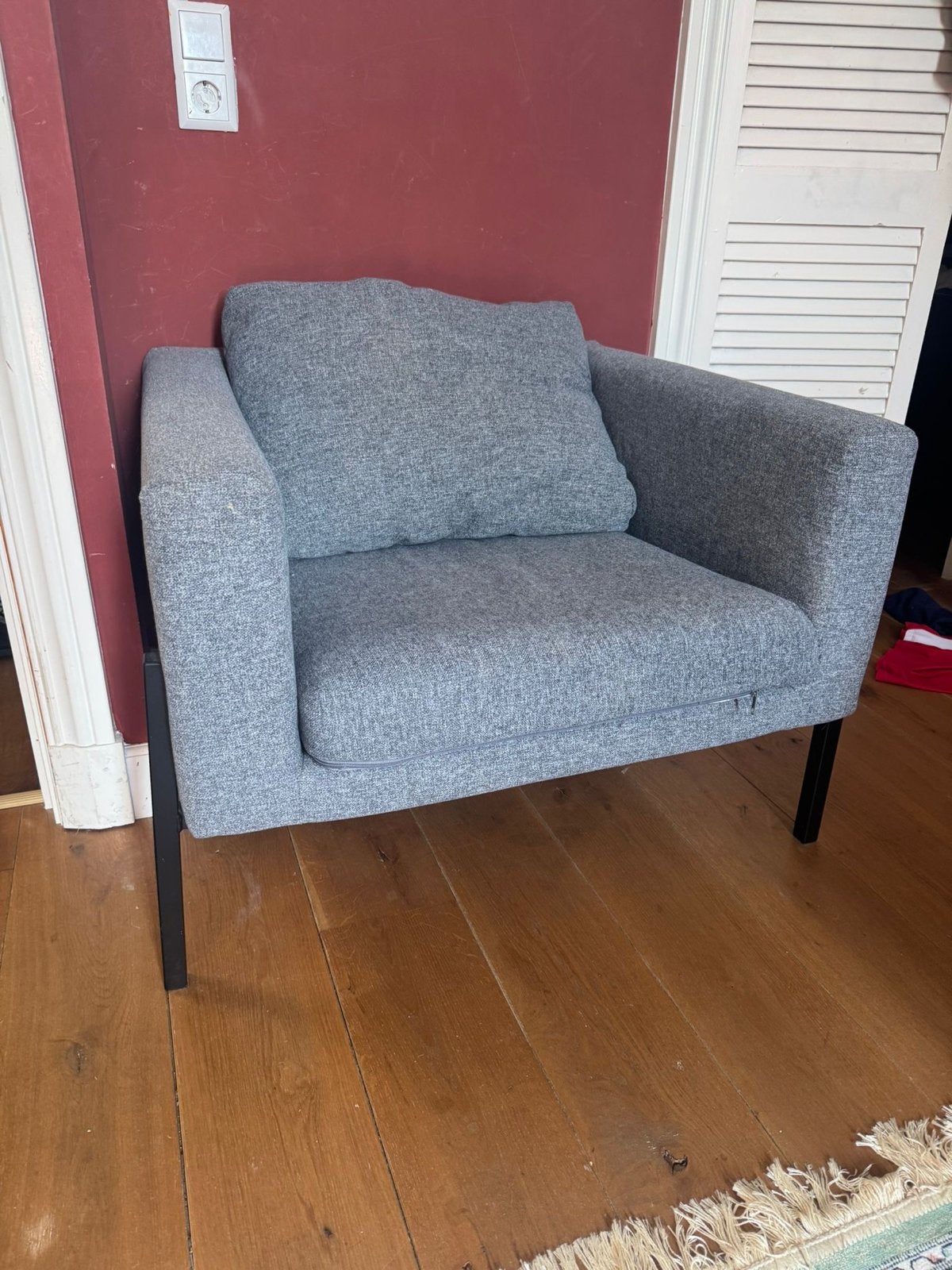 Grijze IKEA stoel, Huis en Inrichting, Stoelen, Ophalen, Gebruikt, Eén, Stof