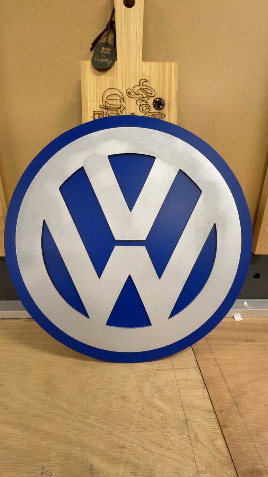 Houten Volkswagen Bord, Verzamelen, Ophalen of Verzenden, Nieuw, Auto's