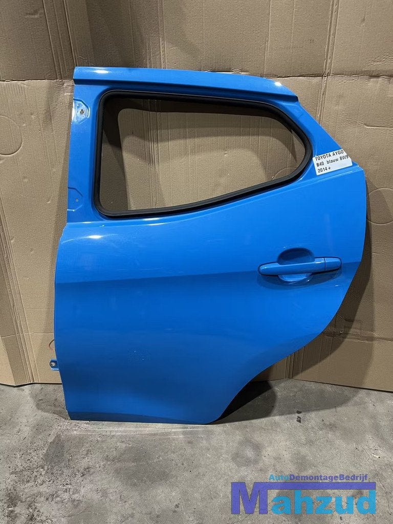 TOYOTA AYGO B40 blauw 8W9 Links achter deur portier 2014+, Info@toyota.co.jp, Gebruikt, Deur, Toyota Motor Corporation