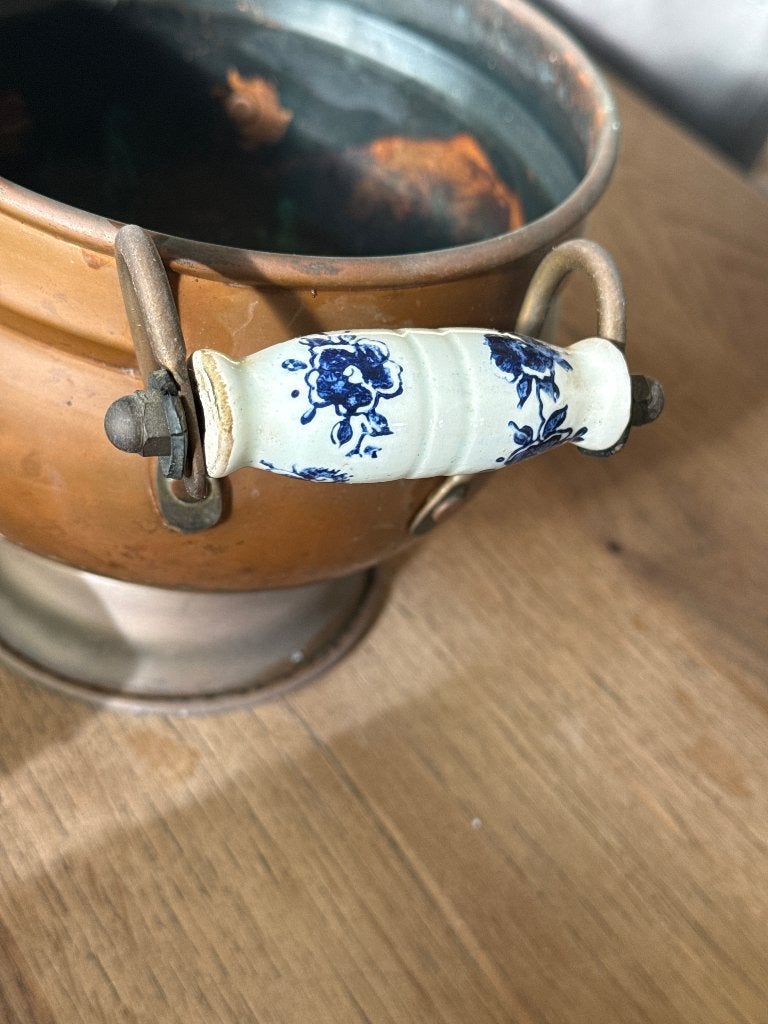 Vintage koperen bloempot, Antiek en Kunst, Ophalen of Verzenden, Koper