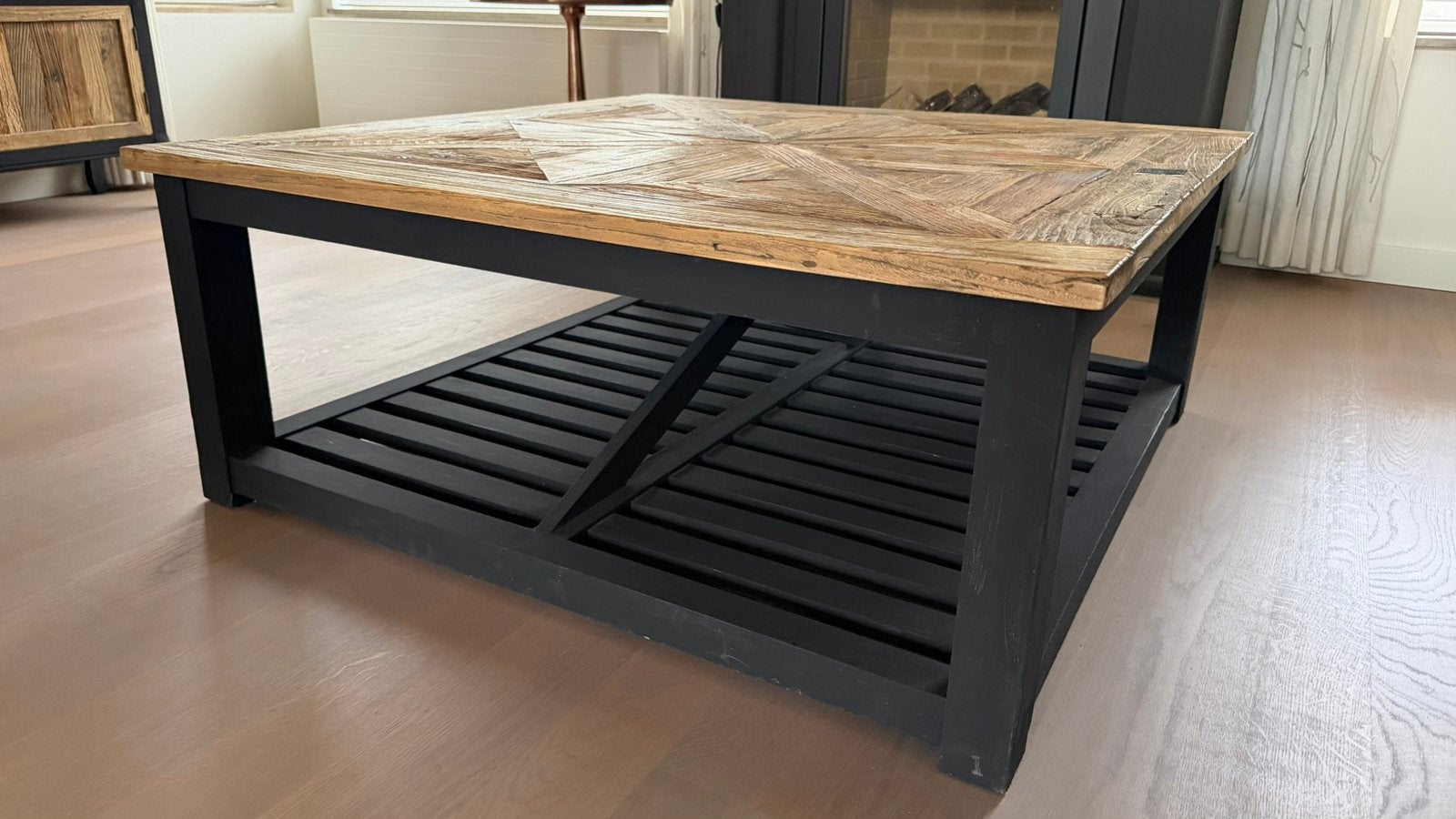 Riviera Maison Salontafel 110x110x45,5 CM., Ophalen, Gebruikt, Vierkant, Landelijk