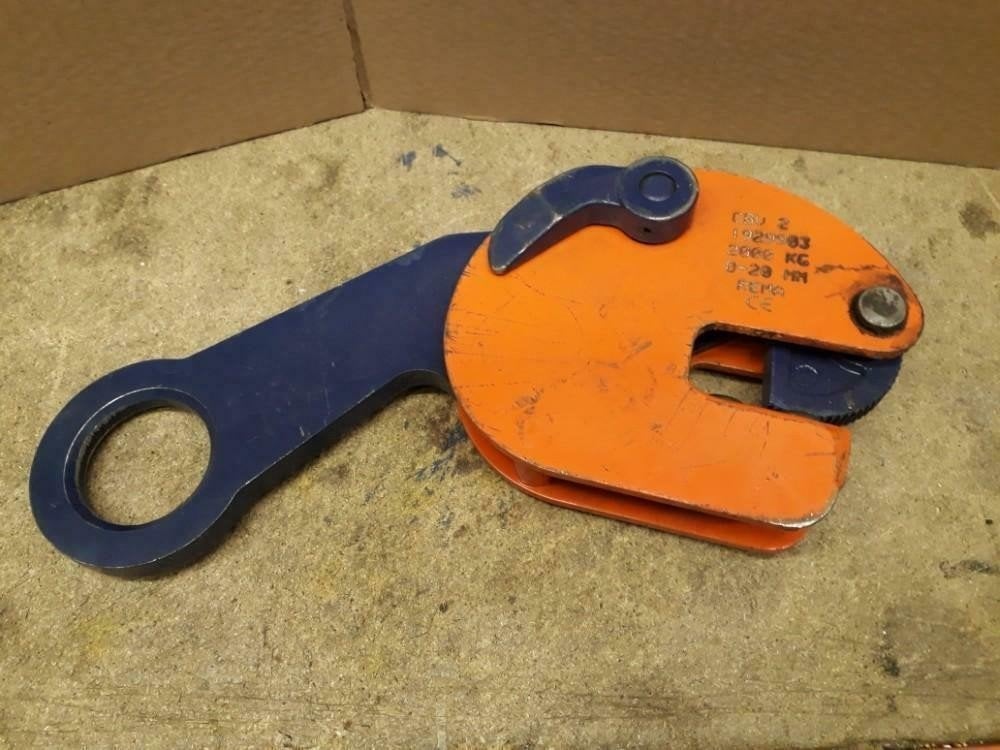 Rema 2000 kg platenklem van 0 tm 20 mm., Ophalen of Verzenden, Zo goed als nieuw