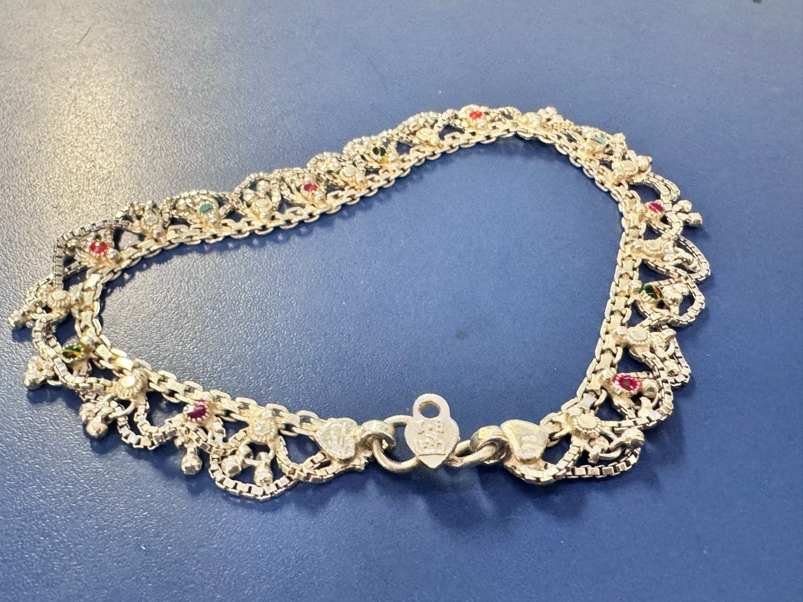 Zilveren originele Indiase enkelband 26,5 cm, Ophalen of Verzenden, Zo goed als nieuw, Zilver