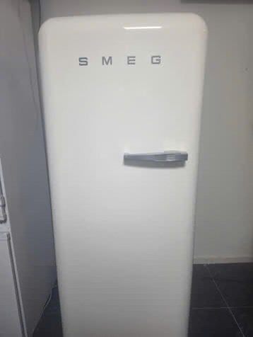 Creme smeg koelkast, Ophalen, 200 liter of meer, 160 cm of meer, Zo goed als nieuw