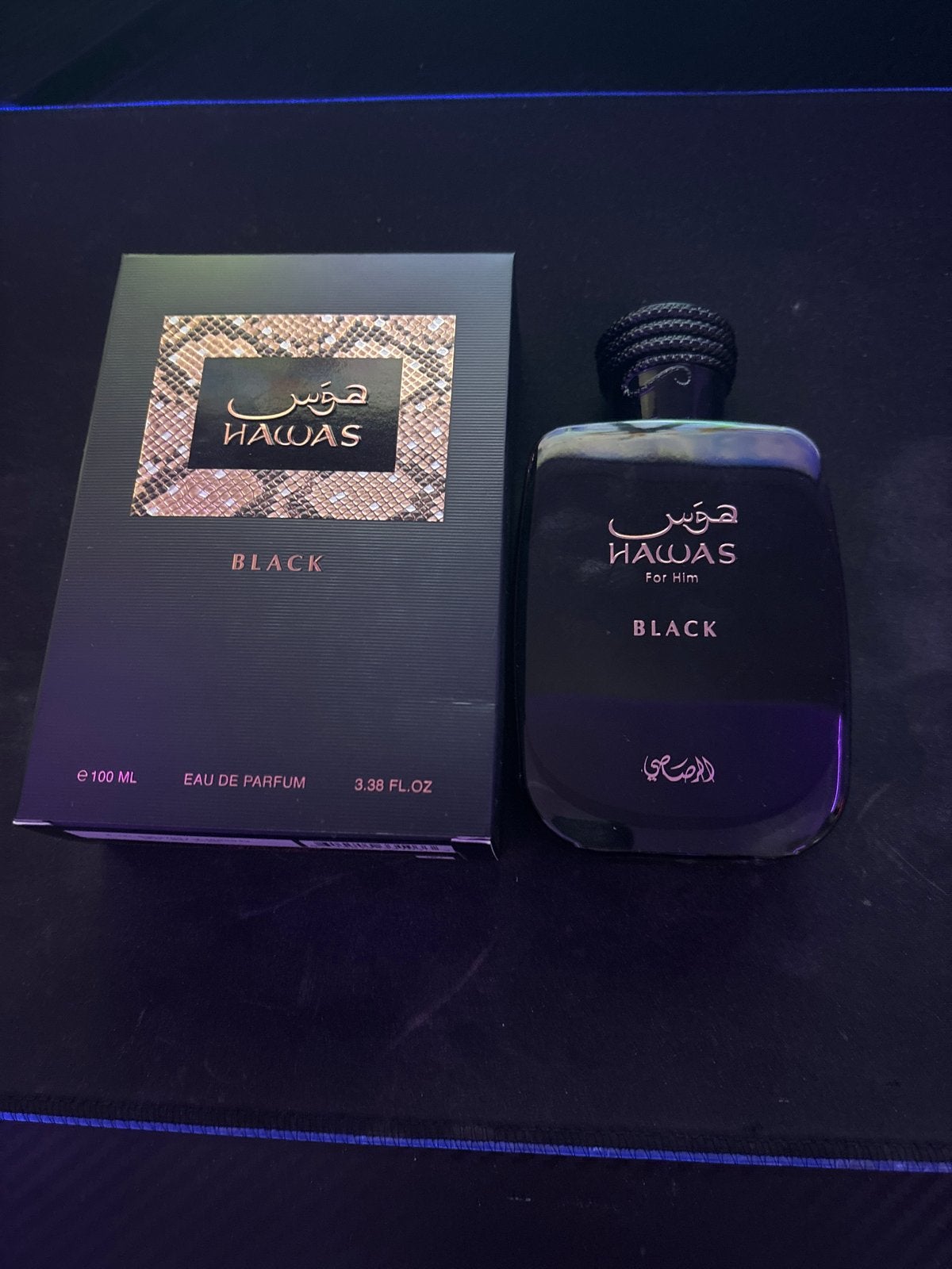 Rasasi Hawas Black For Him Eau de Parfum 100ml, Verzenden, Zo goed als nieuw