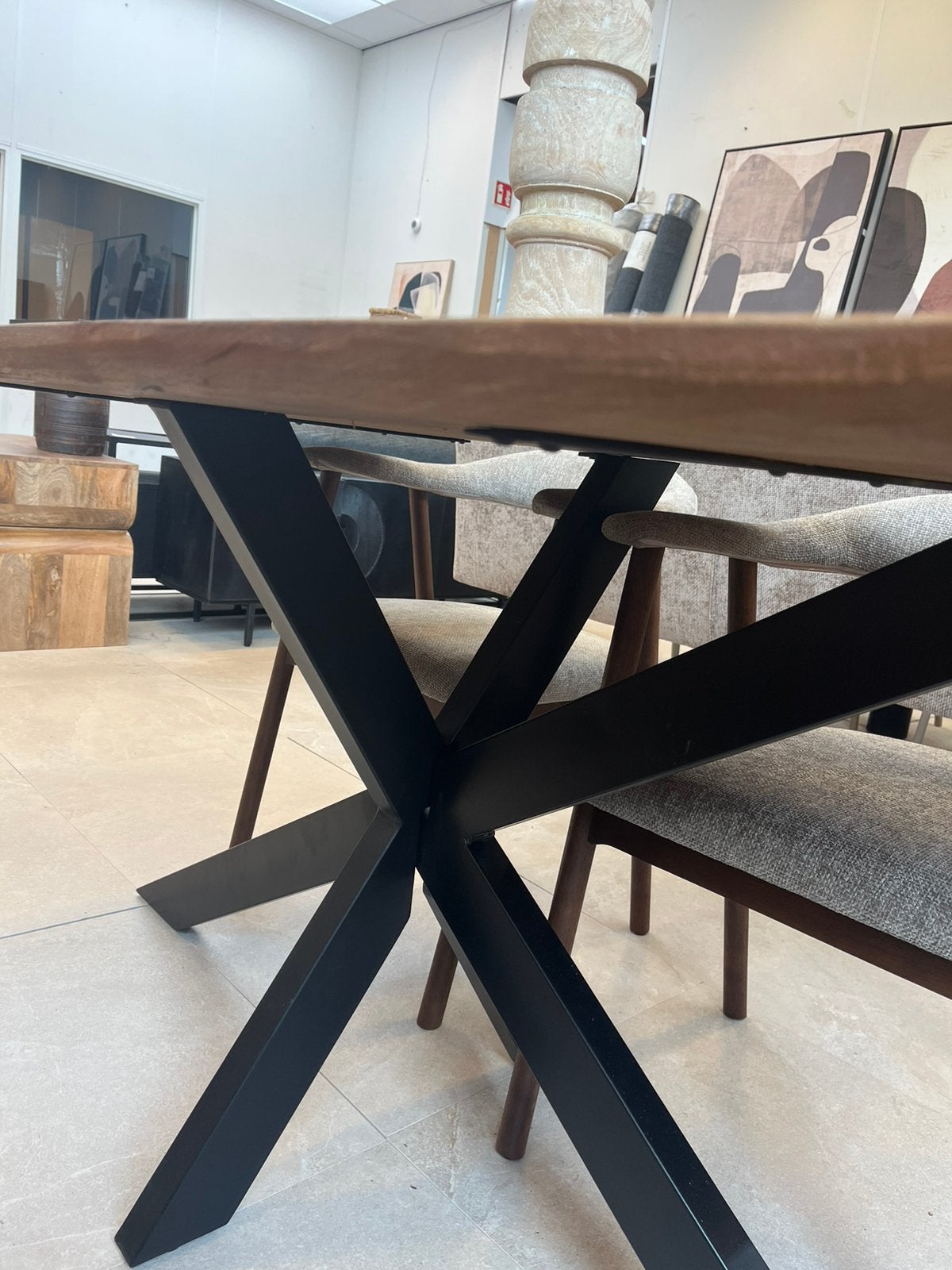 Magazijn leegverkoop eettafel deens ovaal mangohout matrix, Hout, Nieuw, Ophalen of Verzenden, Info@wkhome.nl