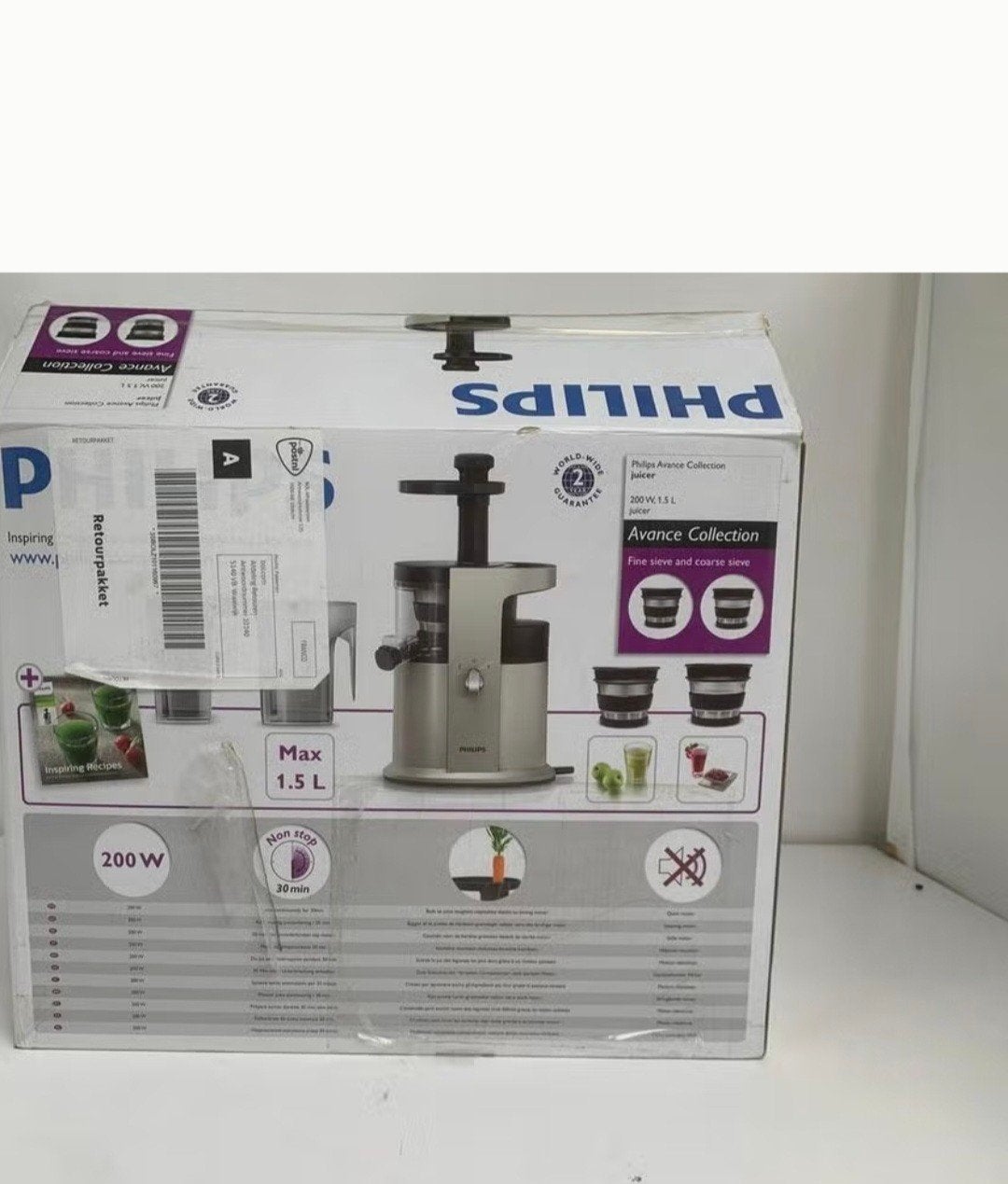 Philips Slowjuicer HR1881/70 - Gebruikt, zonder doos, Witgoed en Apparatuur, Juicers, Ophalen of Verzenden, Gebruikt, Elektrisch