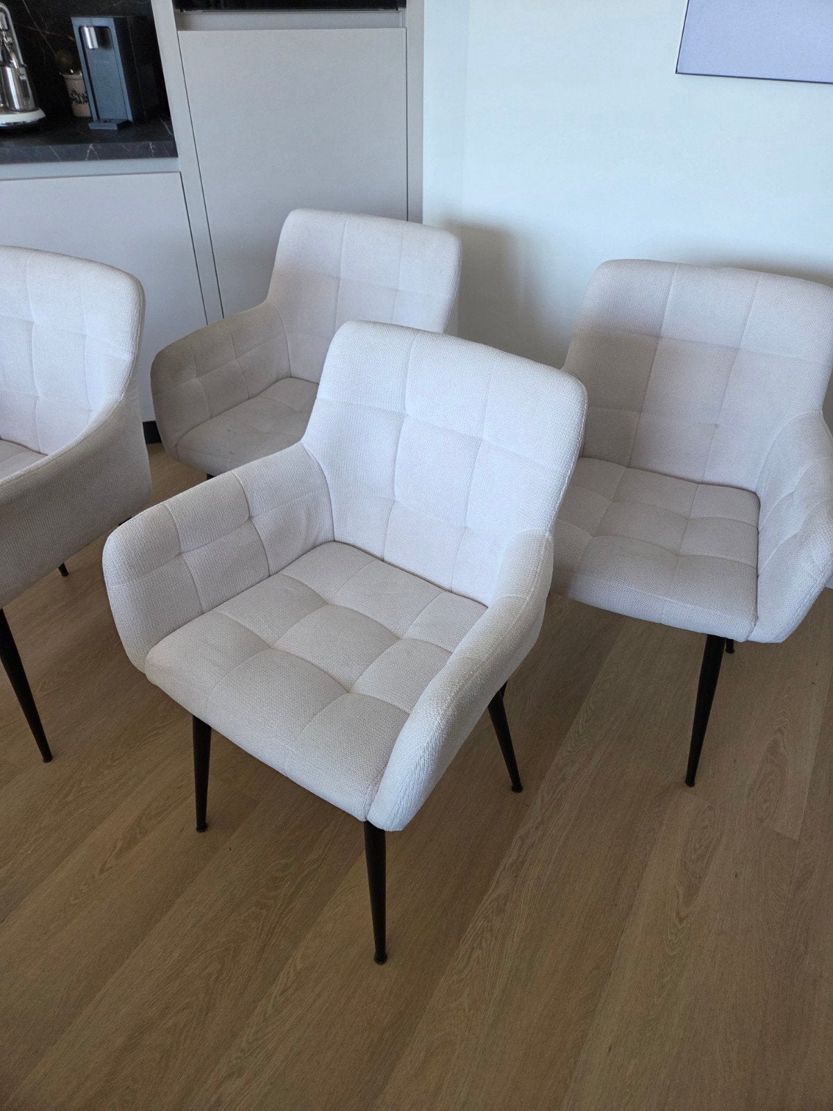 Kick Collection Eetkamerstoelen 4x Rev texture wit, Wit, Ophalen of Verzenden, Zo goed als nieuw, Vier