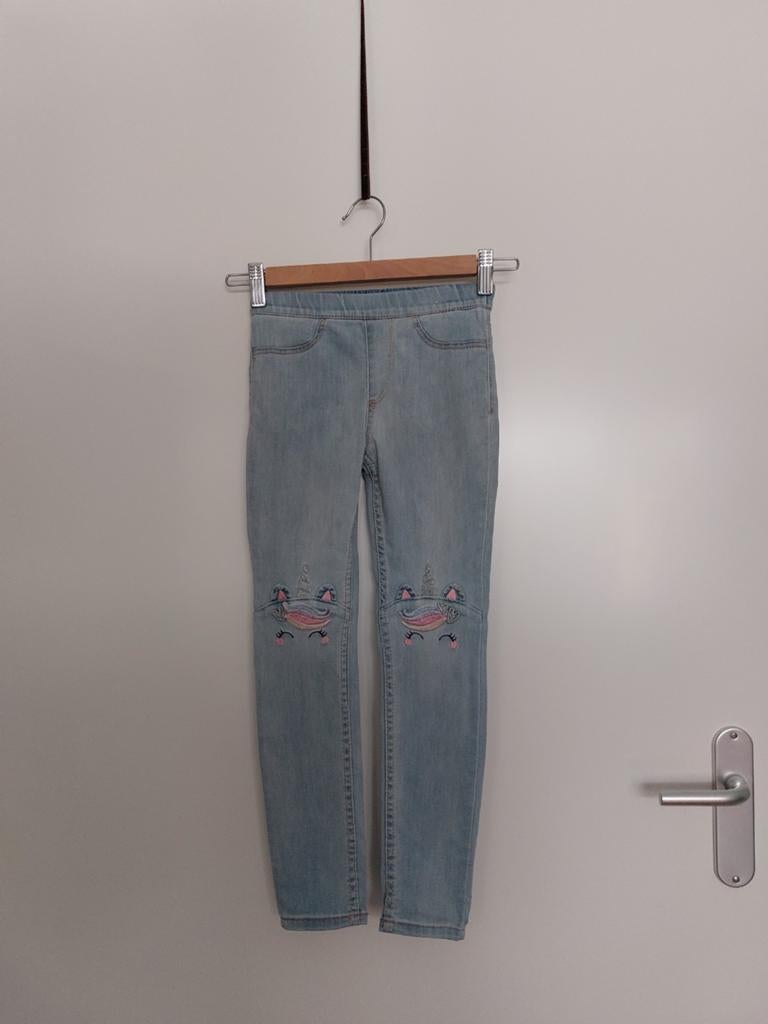 H&M jegging met unicorn maat 122 z.g.a.n., Broek, Meisje, H&M, Ophalen of Verzenden